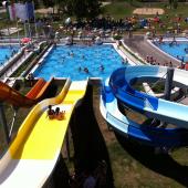 Pool with water slides